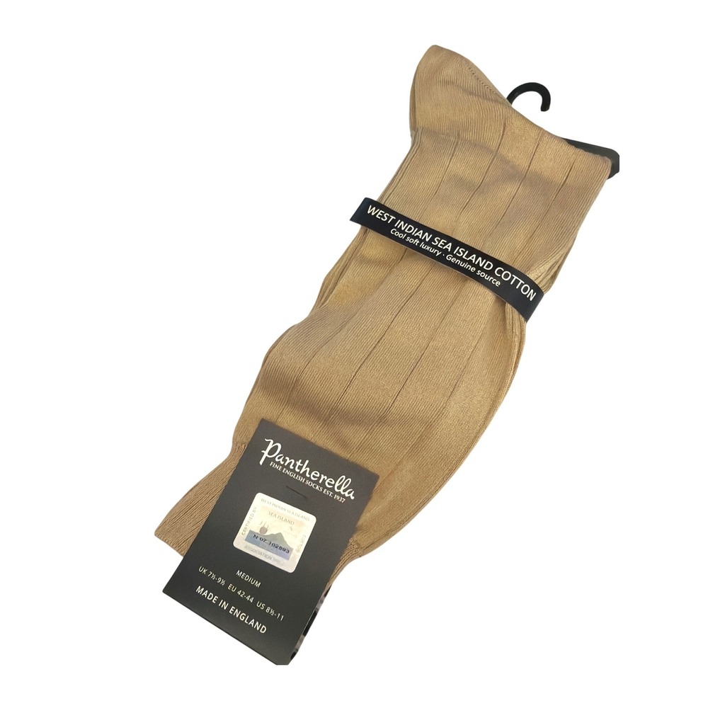 Y2K Pantherella Sea Island Cotton Light Khaki Socks Luxury Preppy Old Money